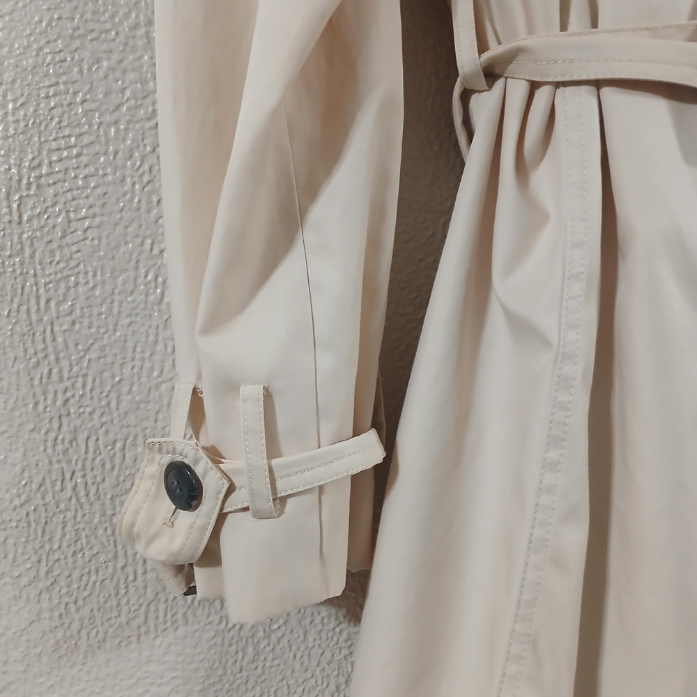 Marvin Richards New York Cream Colored Button Up Trench Coat - Picture 4 of 14